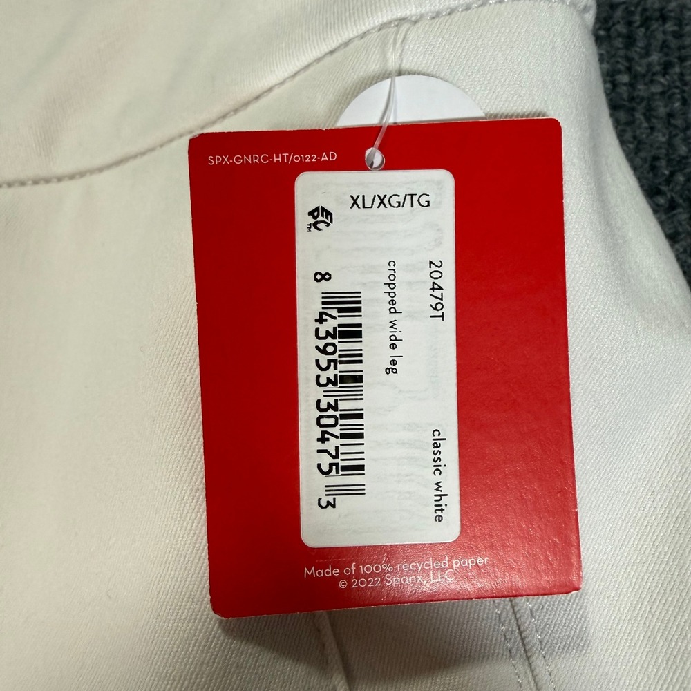 Spanx Stretch Twill Cropped Wide Leg Pants Classic White Size Tall XL 20479T NEW - Picture 3 of 9